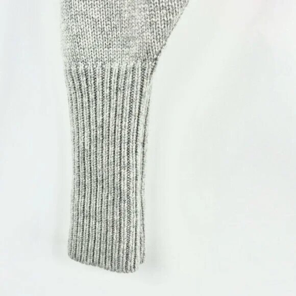 Tibi PF/17 Heather Grey Cashmere Pleated Sleeve Cropped Pullover - Picture 5 of 9